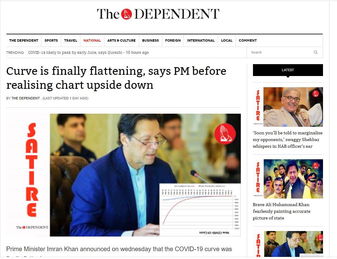 The report is a work of satire published in a Pakistan-based website - The Dependent.