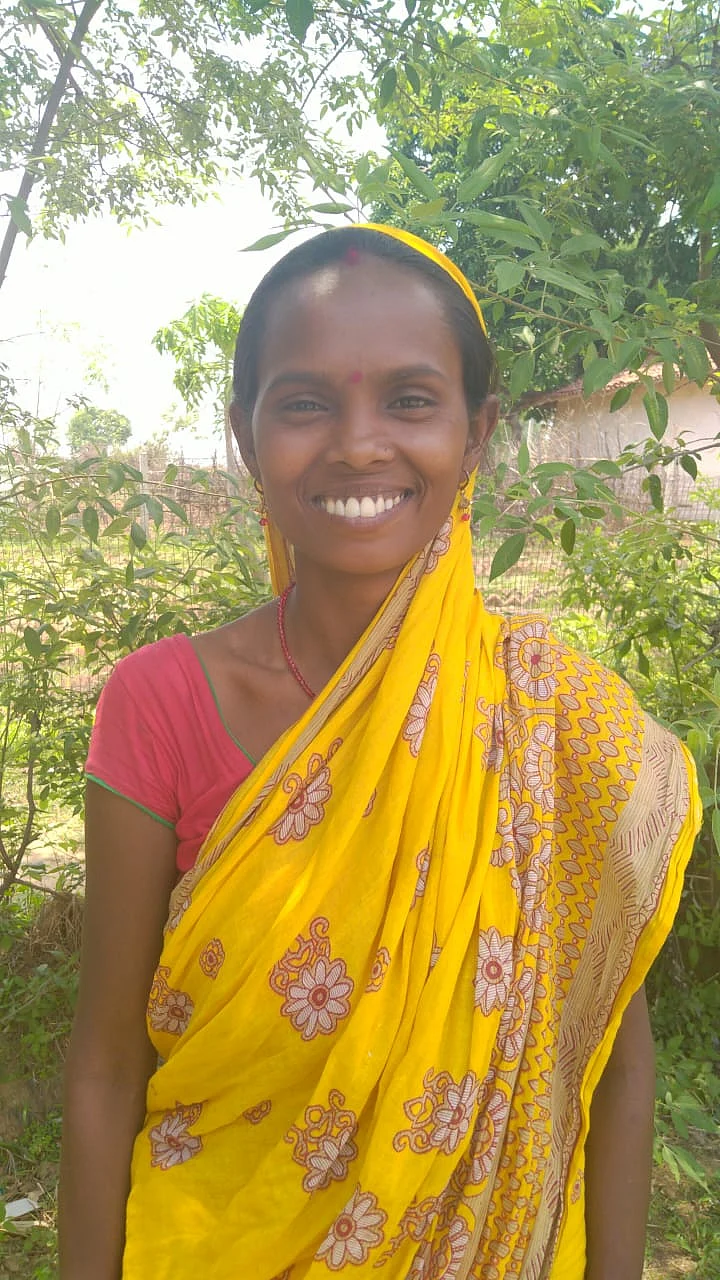 Satyashri is all smiles after making a donation.
