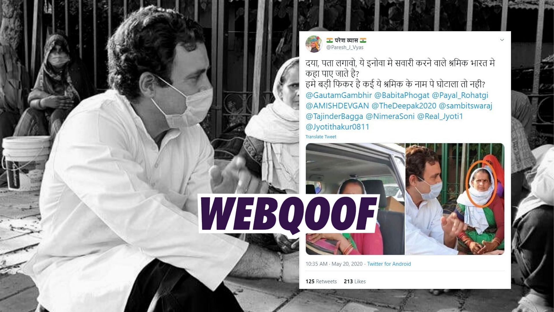 Images of Rahul Gandhi meeting migrants in Delhi are being shared with misleading claims.