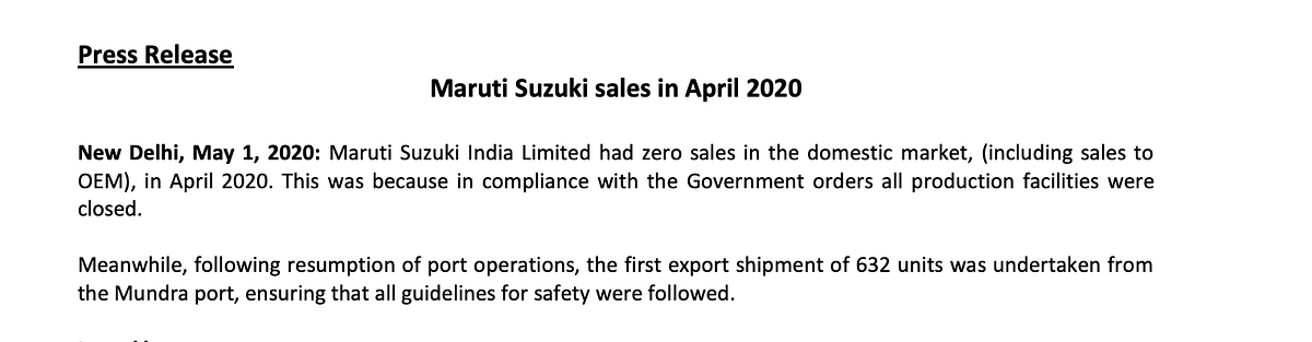 Around the same time last year, Maruti Suzuki had sold 1.34 lakh units in the domestic market.