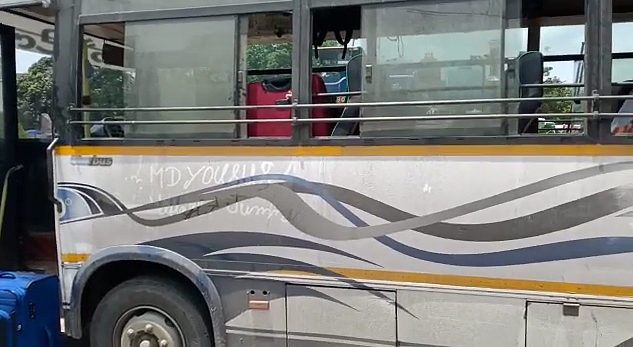 The bus which was suppose to take us to Purnia was poorly maintained. 