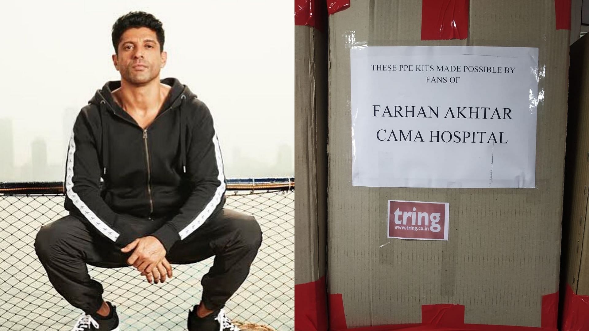 Farhan Akhtar donates PPE kits for frontline workers.&nbsp;