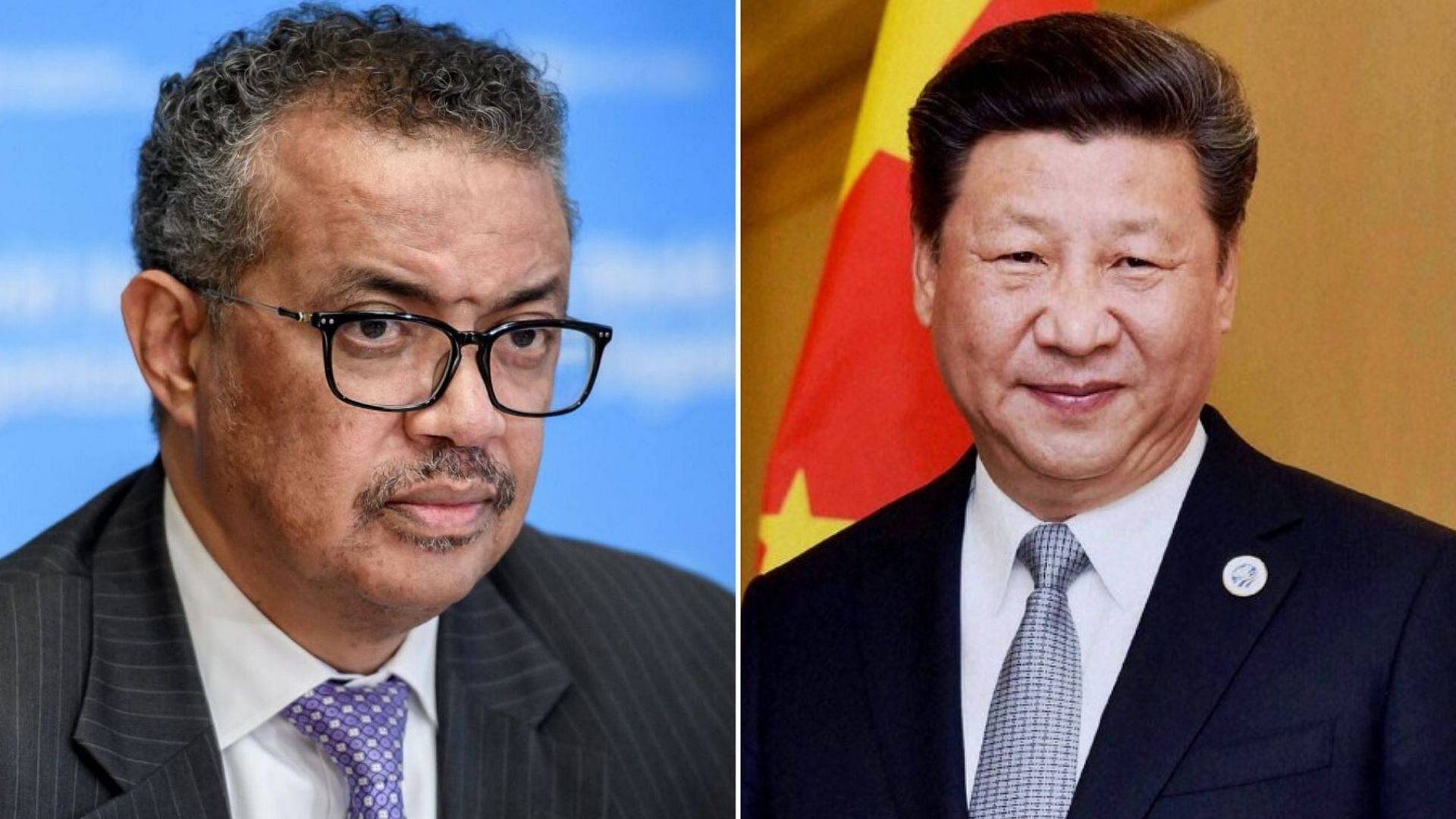 File image of WHO Director-General Tedros Adhanom Ghebreyesus and Chinese President Xi Jinping.