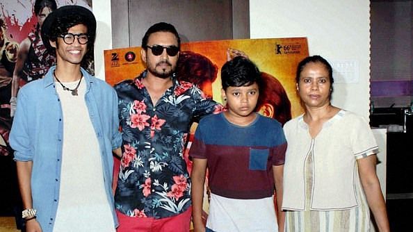 Irrfan Khan with his family.