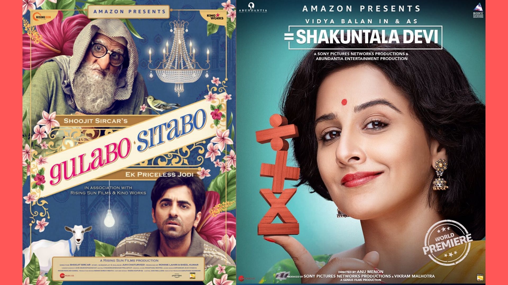 <i>Gulabo Sitabo </i>and <i>Shakuntala Devi </i>to have their world premiere on Amazon Prime Video.