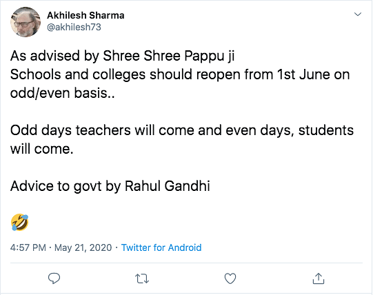 The photo claims that Gandhi said that under this system, teachers will come on odd days and students on even days.