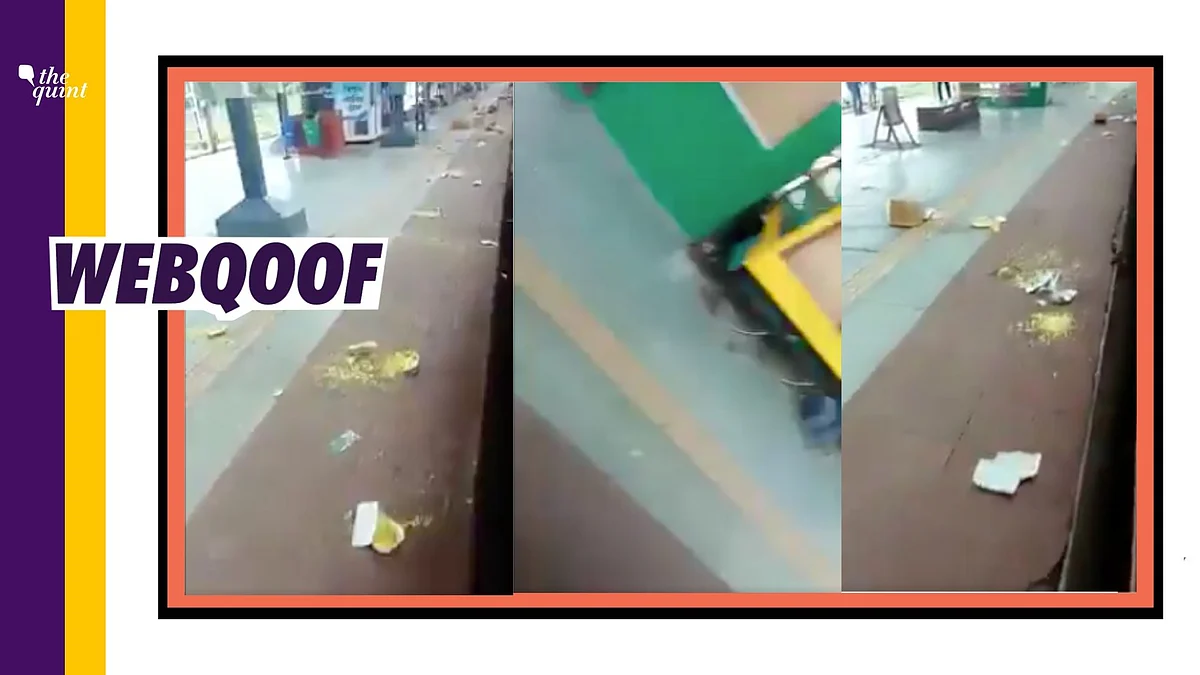 A viral video of migrant labourers throwing food packets from a train because the food was stale is being shared with false claims.
