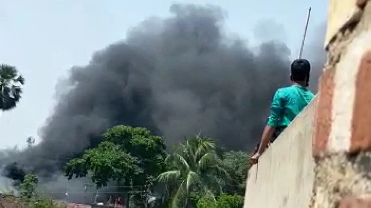 A screenshot from a video of the violence doing rounds on social media.