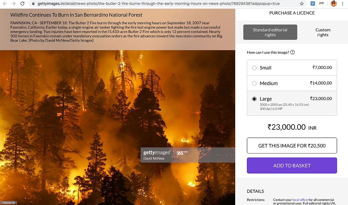 Getty Images mentioned that the image was taken in 2007 in California.