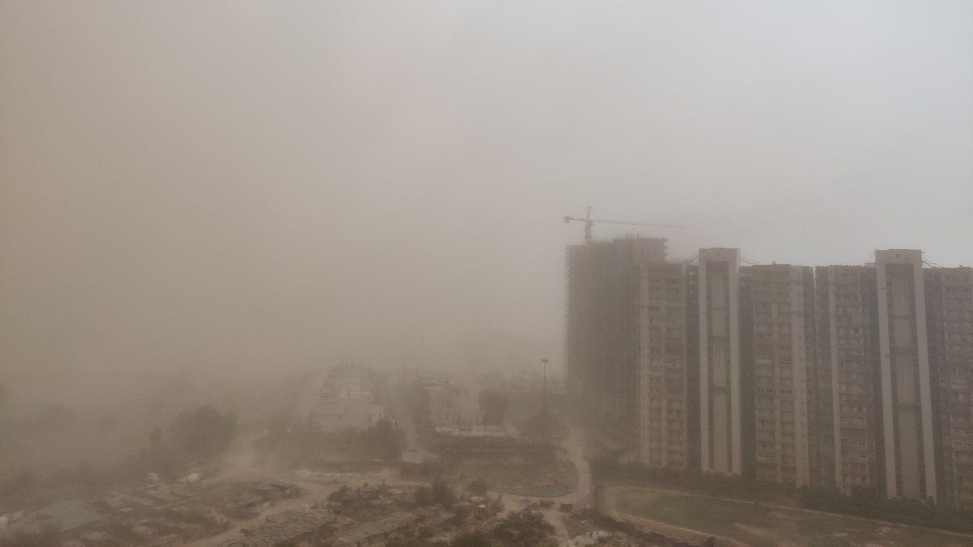 A sudden change in weather brought the temperatures down in Delhi-NCR, as dust storms and rain engulfed the city on Sunday, 10 May.