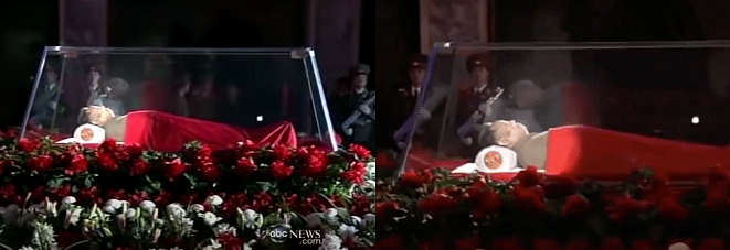 Left: ABC News Video. Right: Viral video.