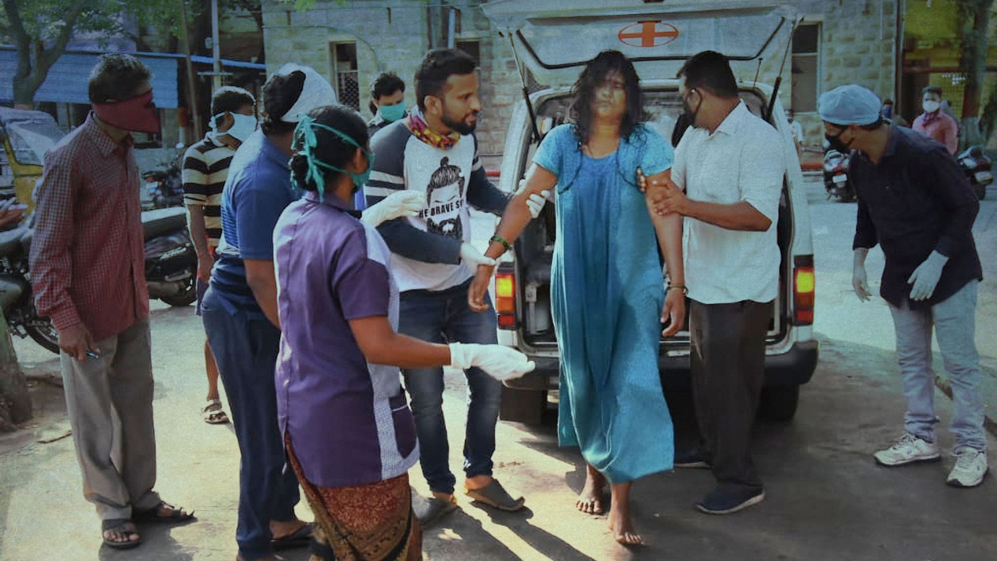 An affected woman being taken for treatment at King George Hospital after the gas leak in RR Venkatapuram village, Visakhapatnam. Image used for representation.