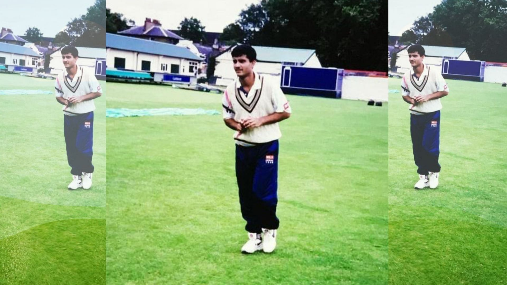 Sourav Ganguly shared a photo on his Instagram handle where he is seen training on the eve of his debut Test at Lord’s.