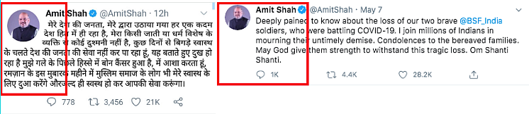 Left: Viral image. Right: Amit Shah’s original tweet.