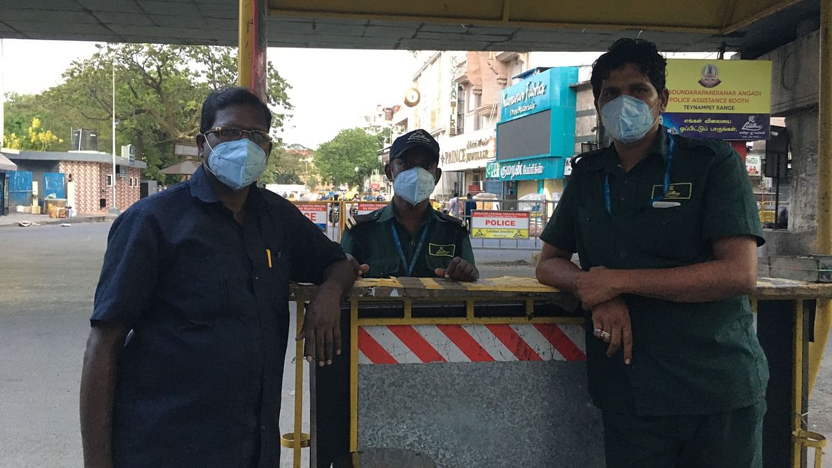 Security guards talk about guarding T Nagar during the lockdown, salaries and how they are at risk due to exposure.
