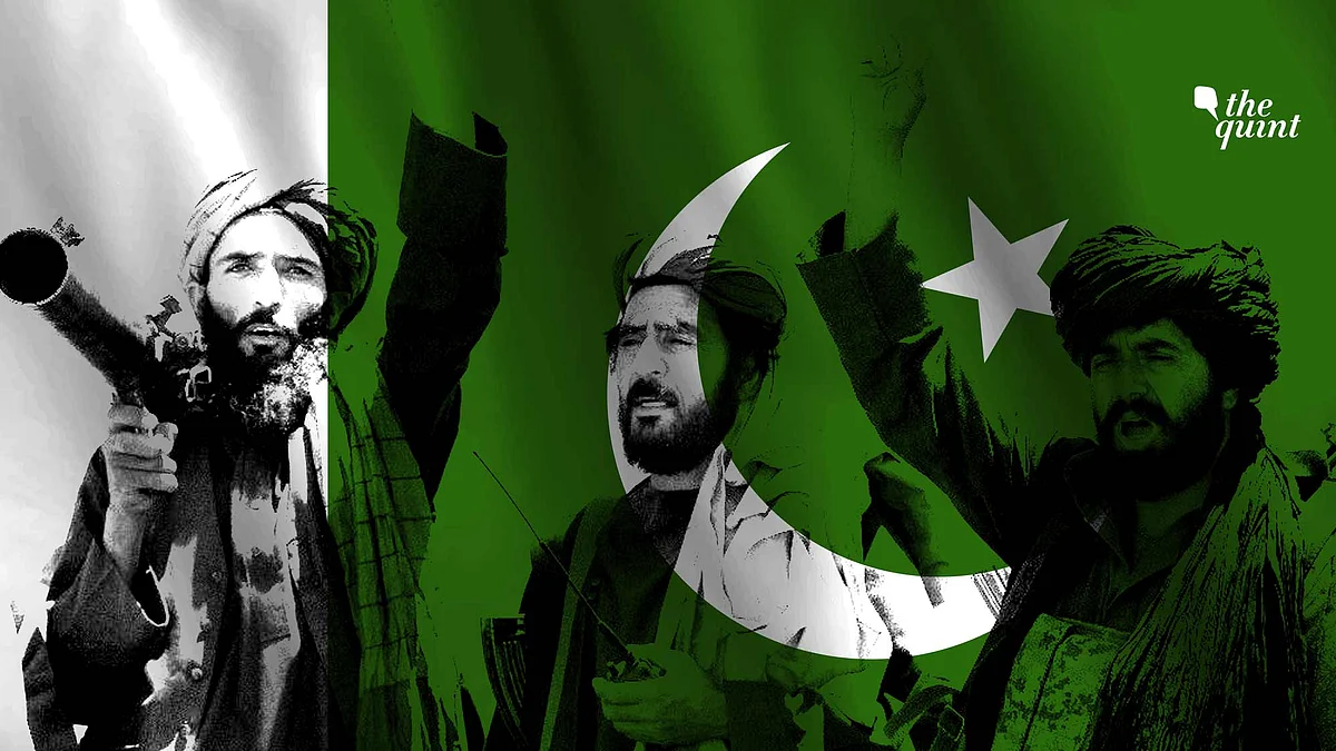Image of Pakistan flag and an AP image of the Taliban used for representational purposes.