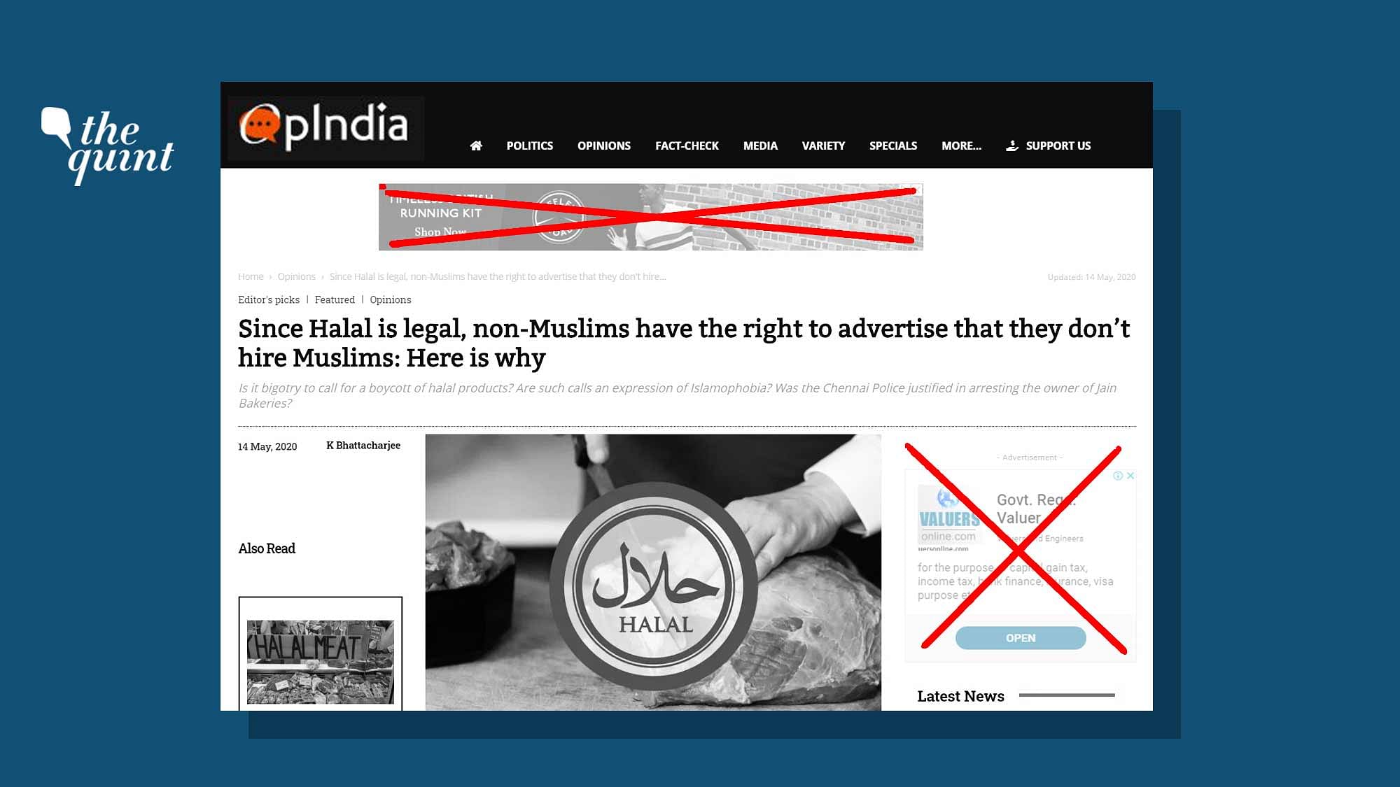 In case of OpIndia, two advertisers – Kiddylicious and LiveWorx – have said that they are pulling down their ads.