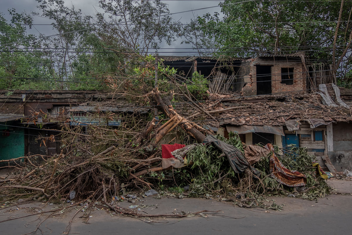 On 21 May, the cyclone left trail of destruction – fallen electric poles, uprooted trees, waterlogged streets etc.