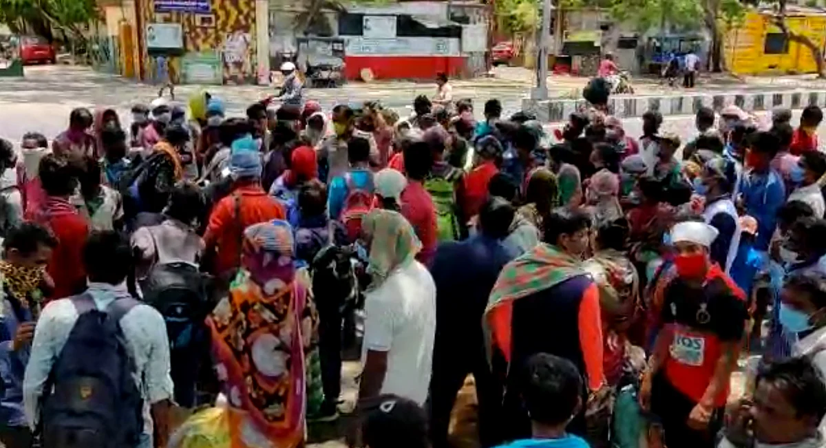 Nearly 300 people from Odisha who have been stranded in Chennai gathered at the Chennai Central station to go home.