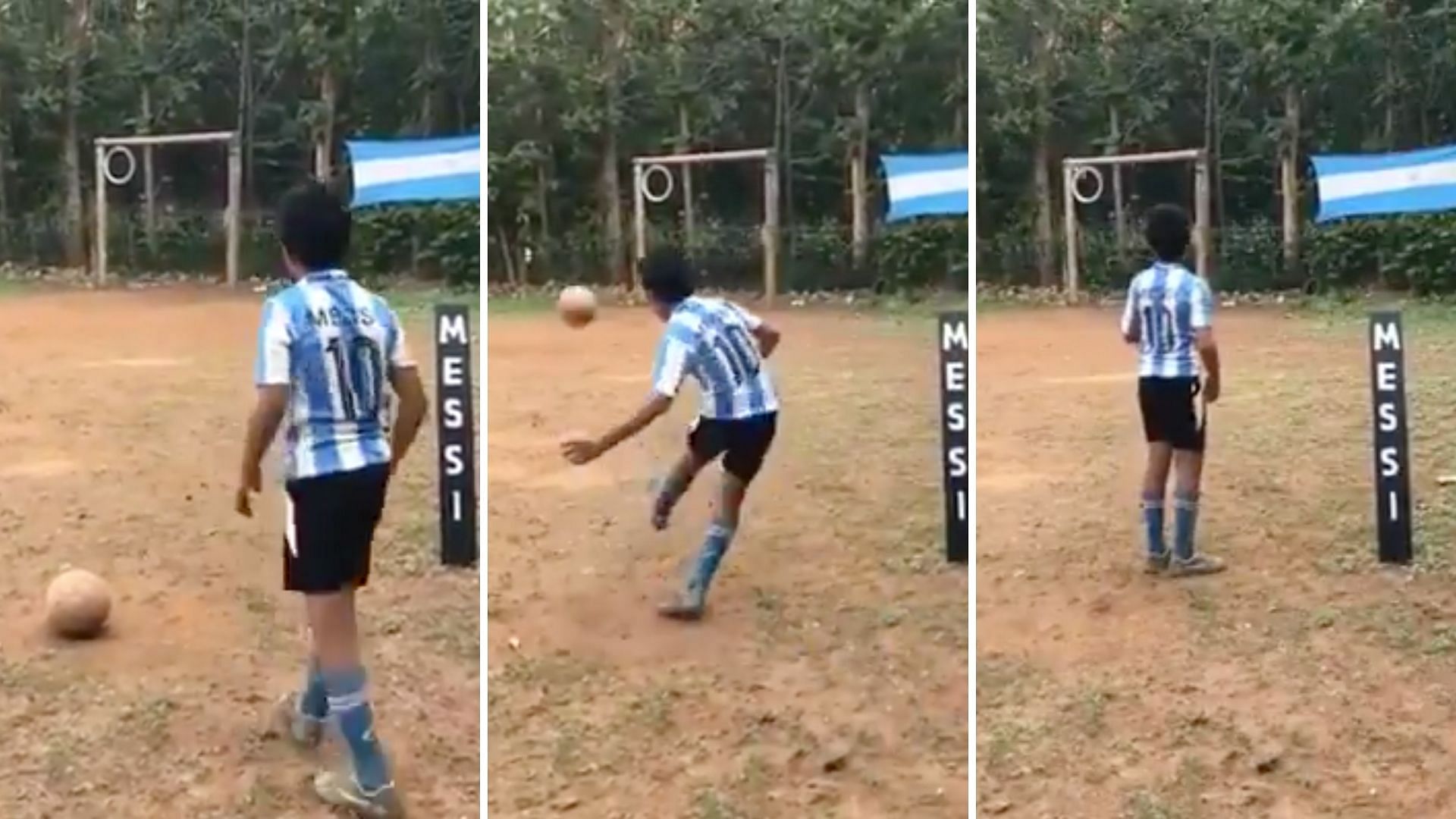 The video of a 12-year-old boy from Malappuram scoring a goal wearing a Messi jersey has gone viral.