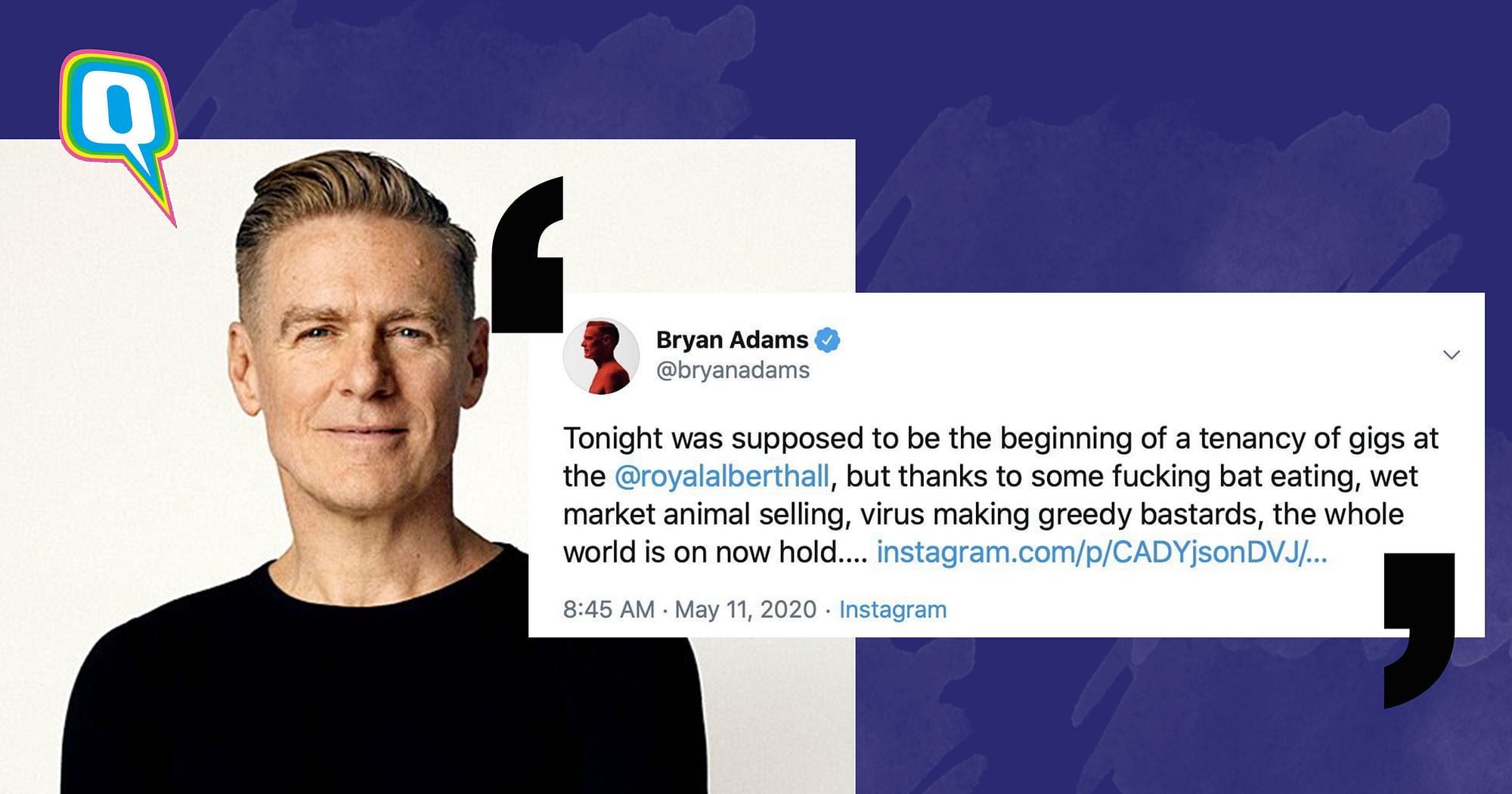 Bryan Adams Racist Coronavirus Instagram - Singer Posted a Racist