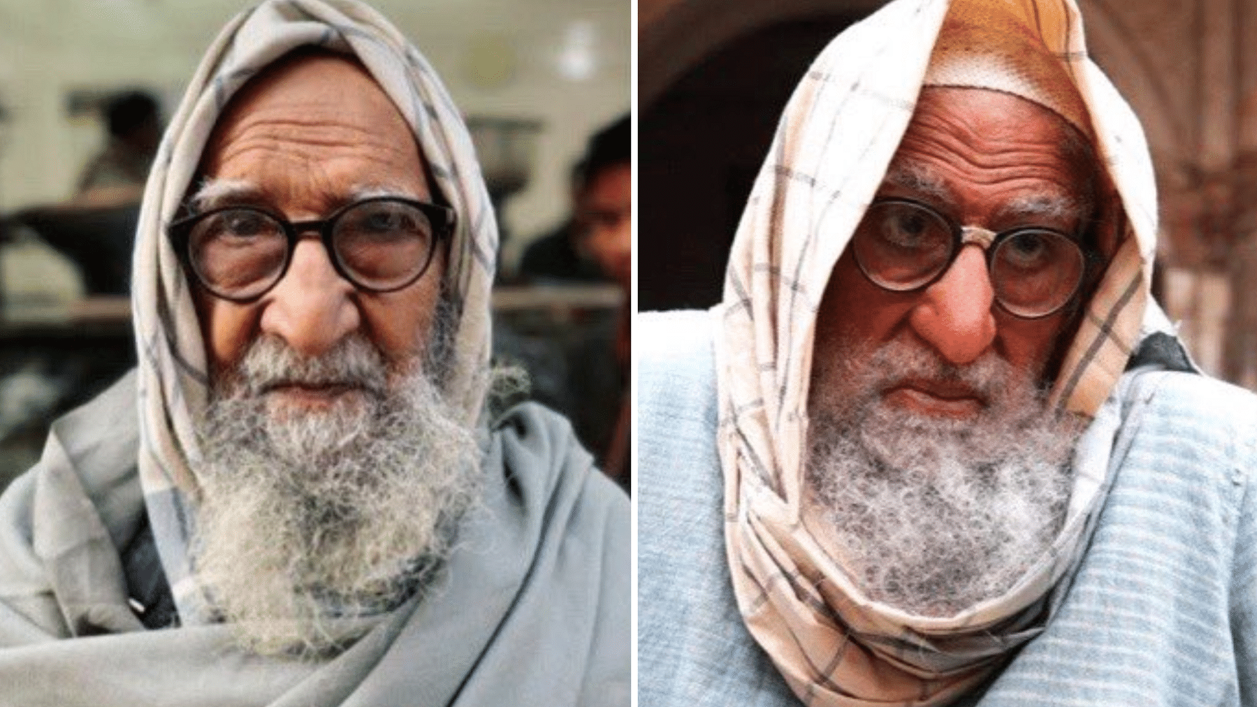 Delhi based photojournalist shares a portrait of a man he clicked last year which has an uncanny similarity with Big B’s ‘Gulaabo Sitaabo’ look.
