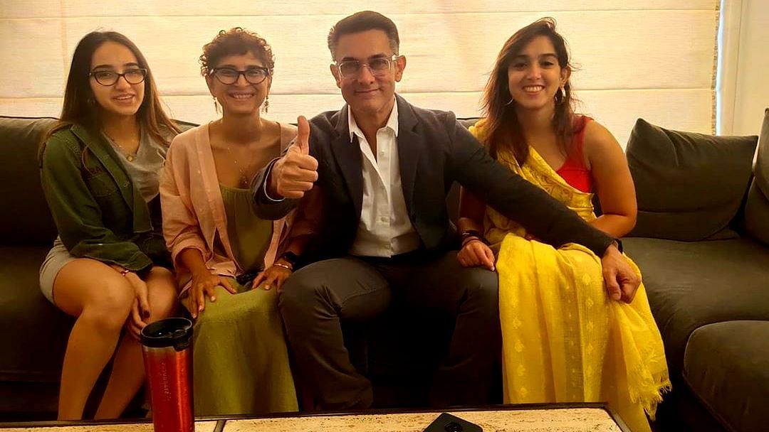 Aamir Khan with family cheering for niece Zayn Khan.