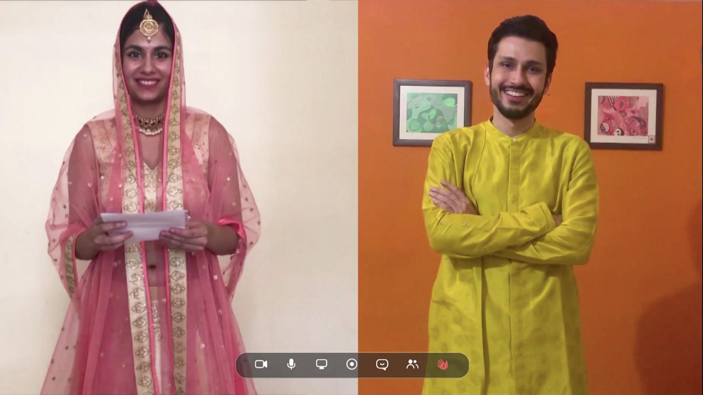 Shreya Dhanwanthary and Amol Parashar in <i>A Viral Wedding.</i>