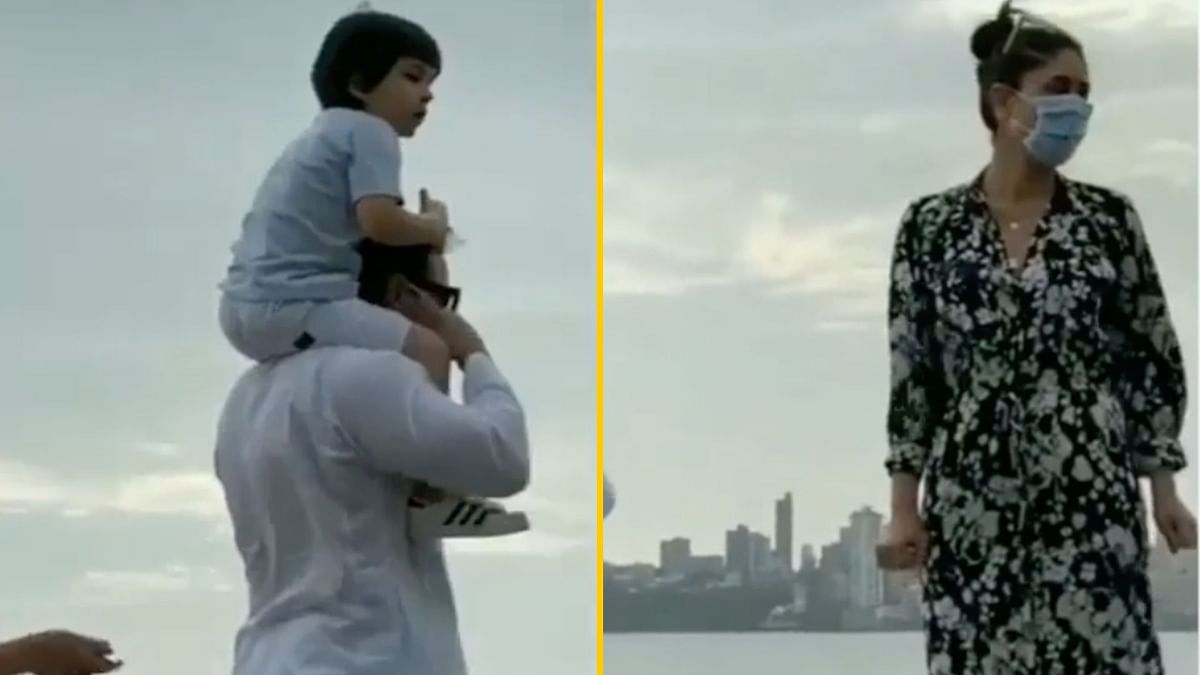 Kareena & Saif Step out With Taimur for a Stroll at Marine Drive