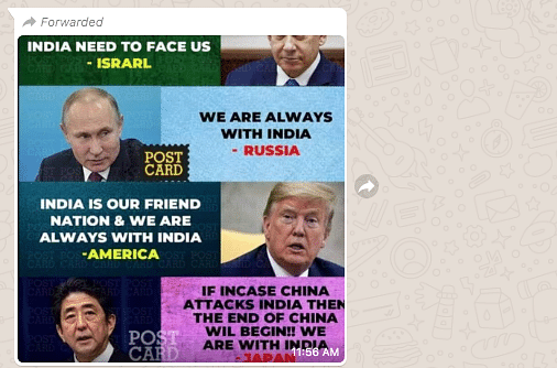 Postcard News Image Misquotes World Leaders on Indo-China Tensions