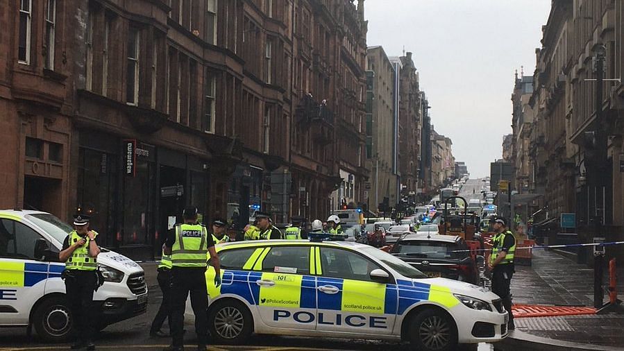 A scene from Glasgow city centre after the incident. 