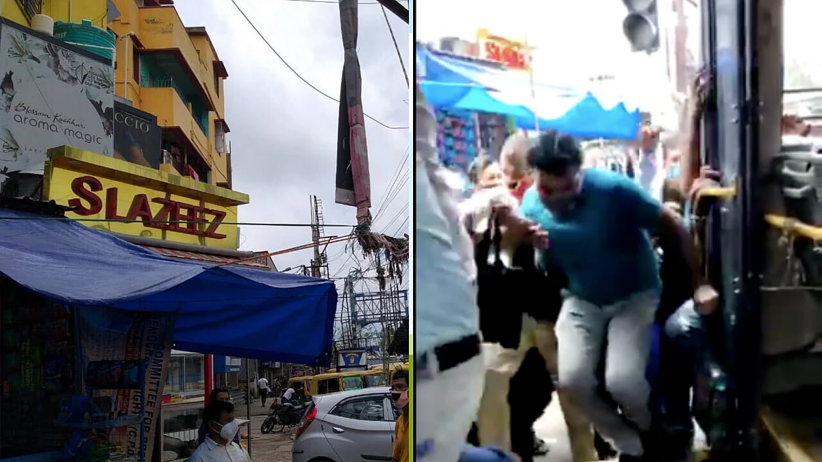 Photo sent to The Quint (left), screenshot of viral video (right)