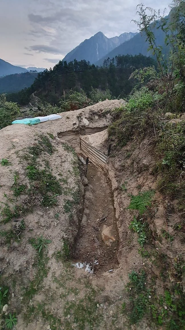 A bunker prepared by the Indian army at Kaho village.