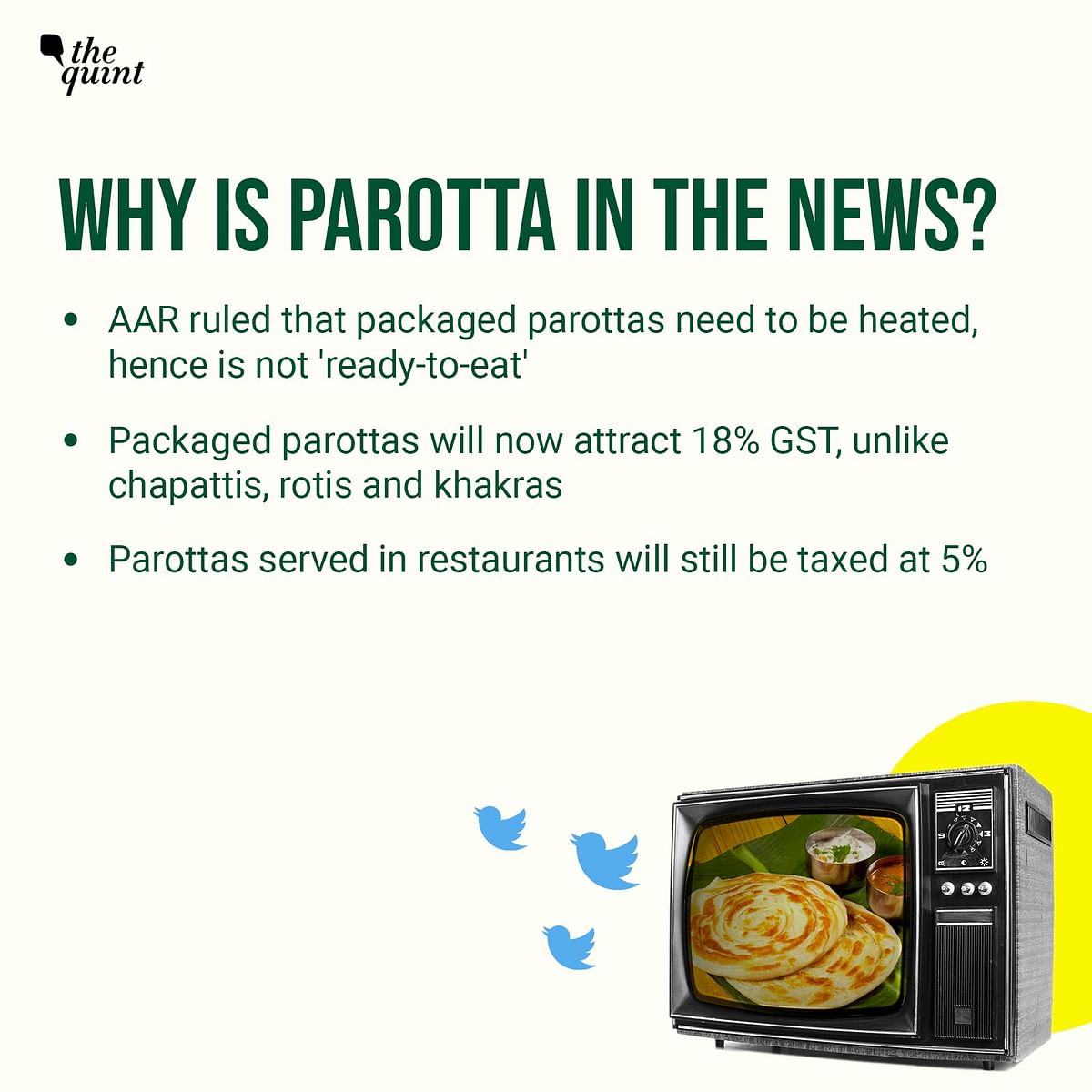 Why is the parotta being taxed more than roti, chappati and khakra? Here’s an explainer on parottas and taxes.