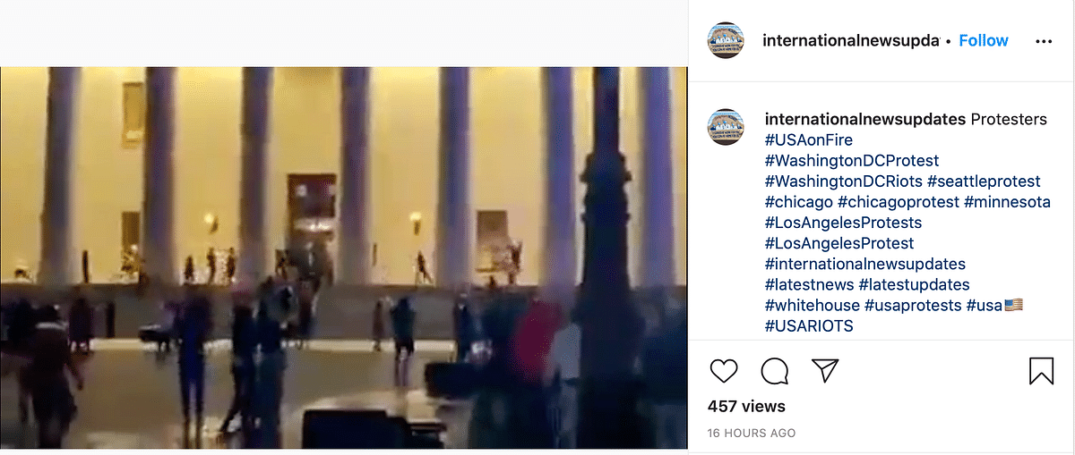The video is from demonstrations at the Ohio Statehouse where protesters smashed windows and burnt American flags.