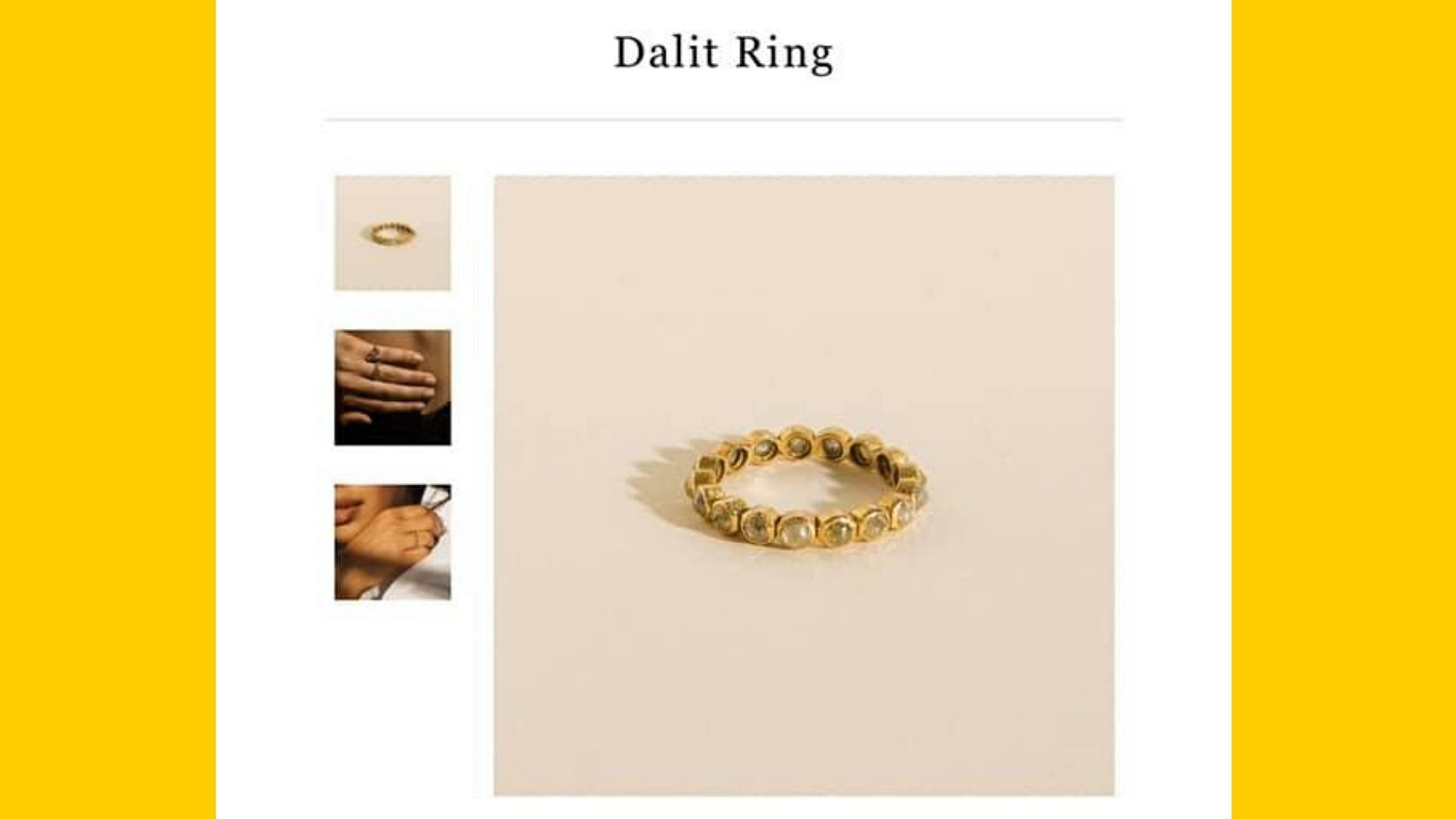 The ‘Dalit rings’ were priced at 2,000 USD.