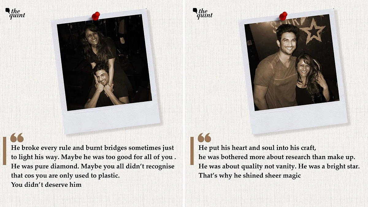 Rohini Iyer and Sushant Singh Rajput. 