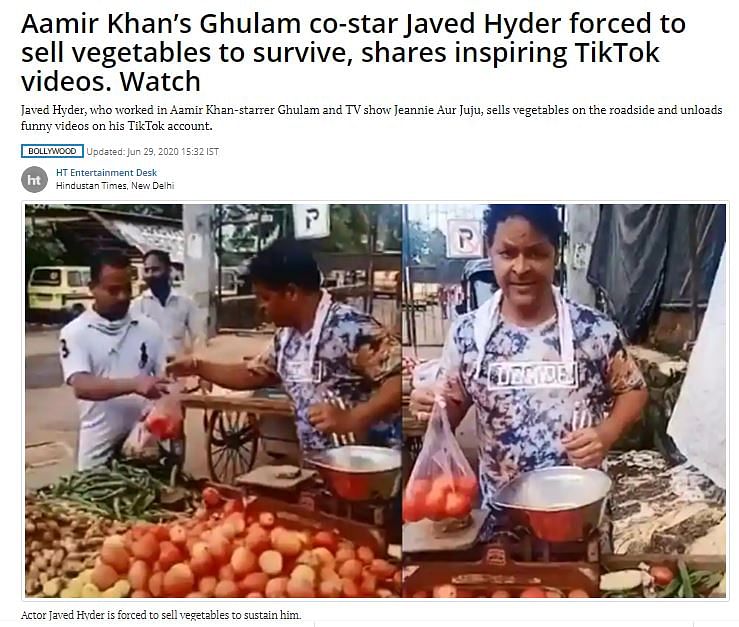 Several news outlets claimed that the actor is now forced to sell vegetables to make ends meet.