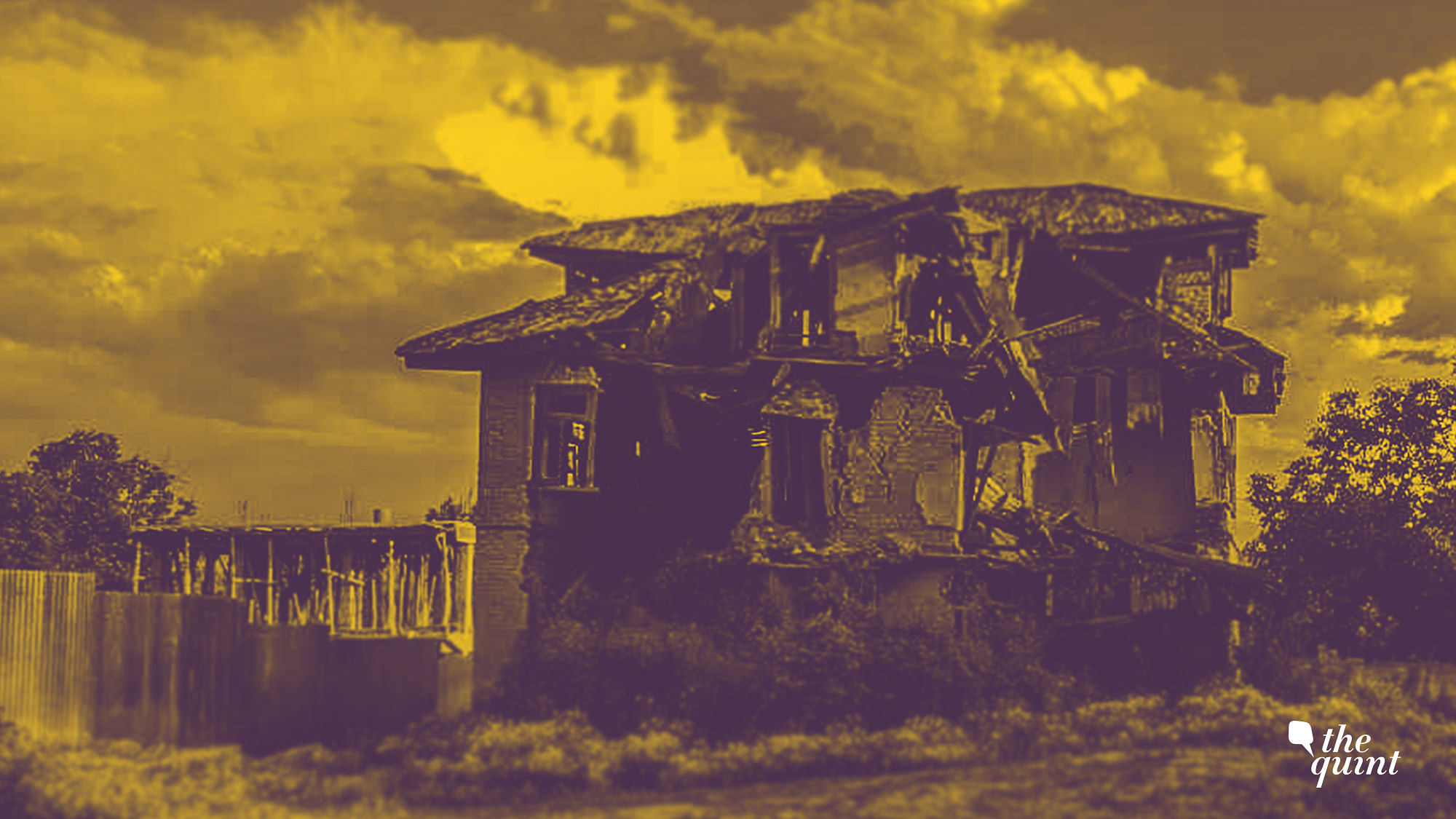 Altered image of a ravaged Kashmiri Pandit home. Image used for representational purposes.