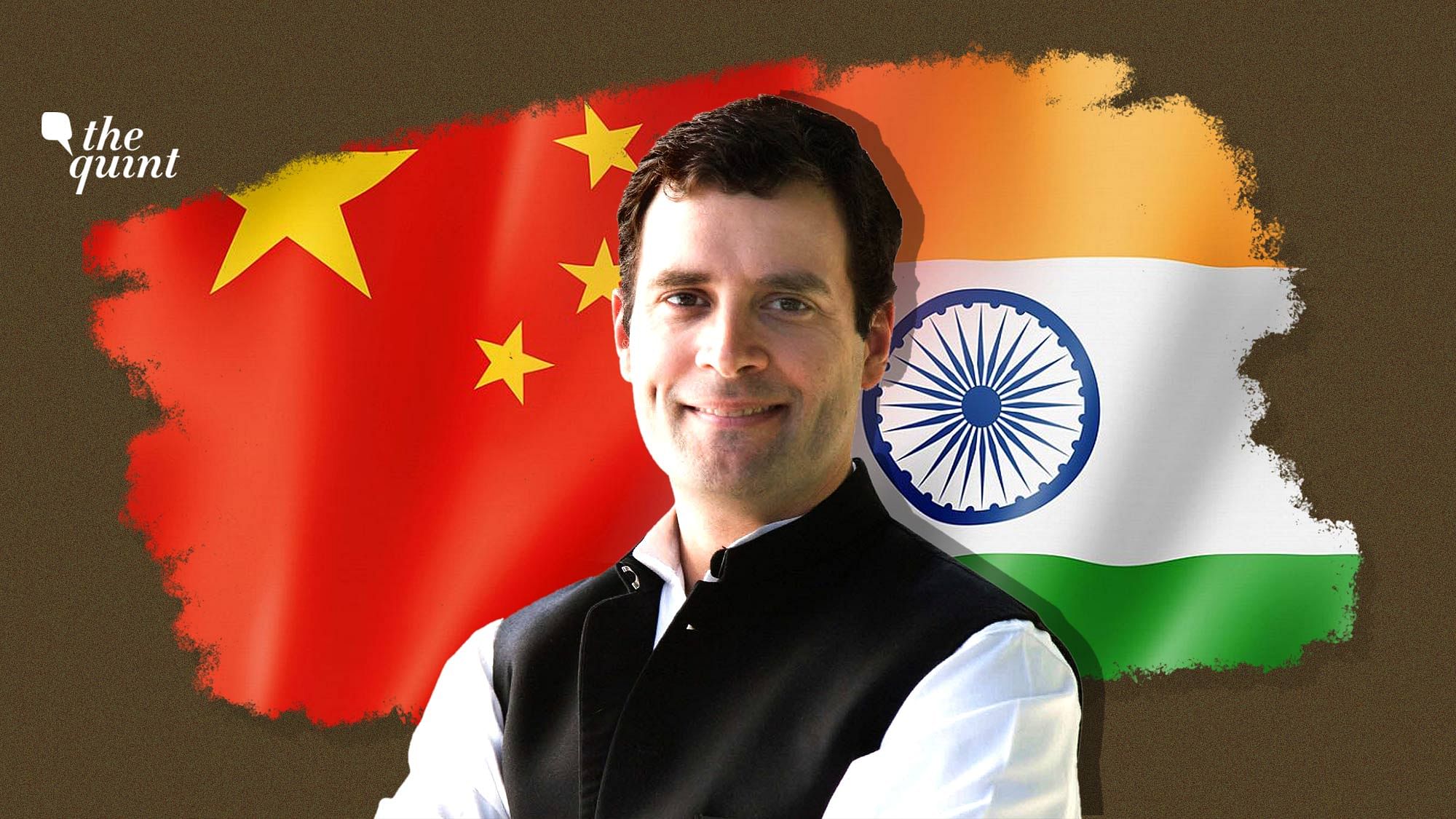 Image of Rahul Gandhi and India and China flags used for representational purposes.