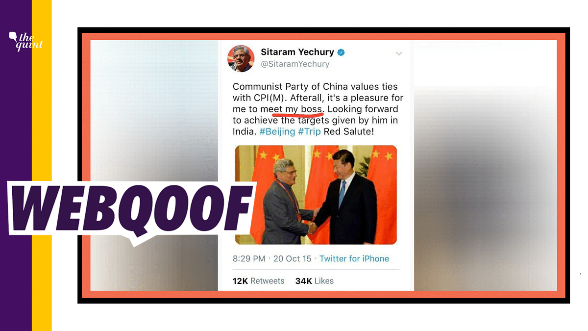 Sitaram Yechury Called Xi Jinping His ‘Boss’? No, Tweet is Morphed
