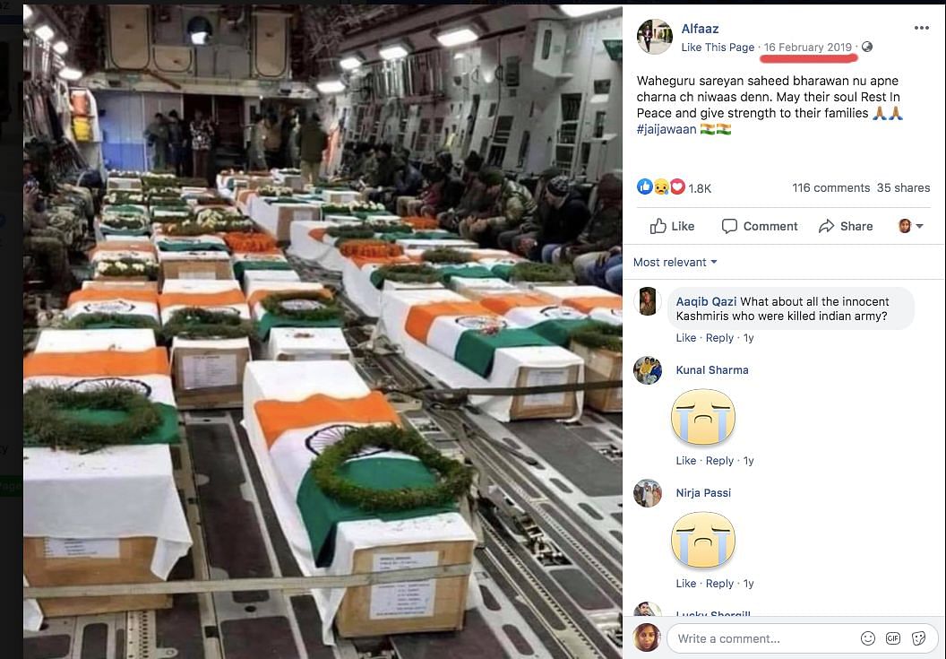 Many people shared this photo of the coffins wrapped in the Indian flag in the aftermath of the Galwan face-off.