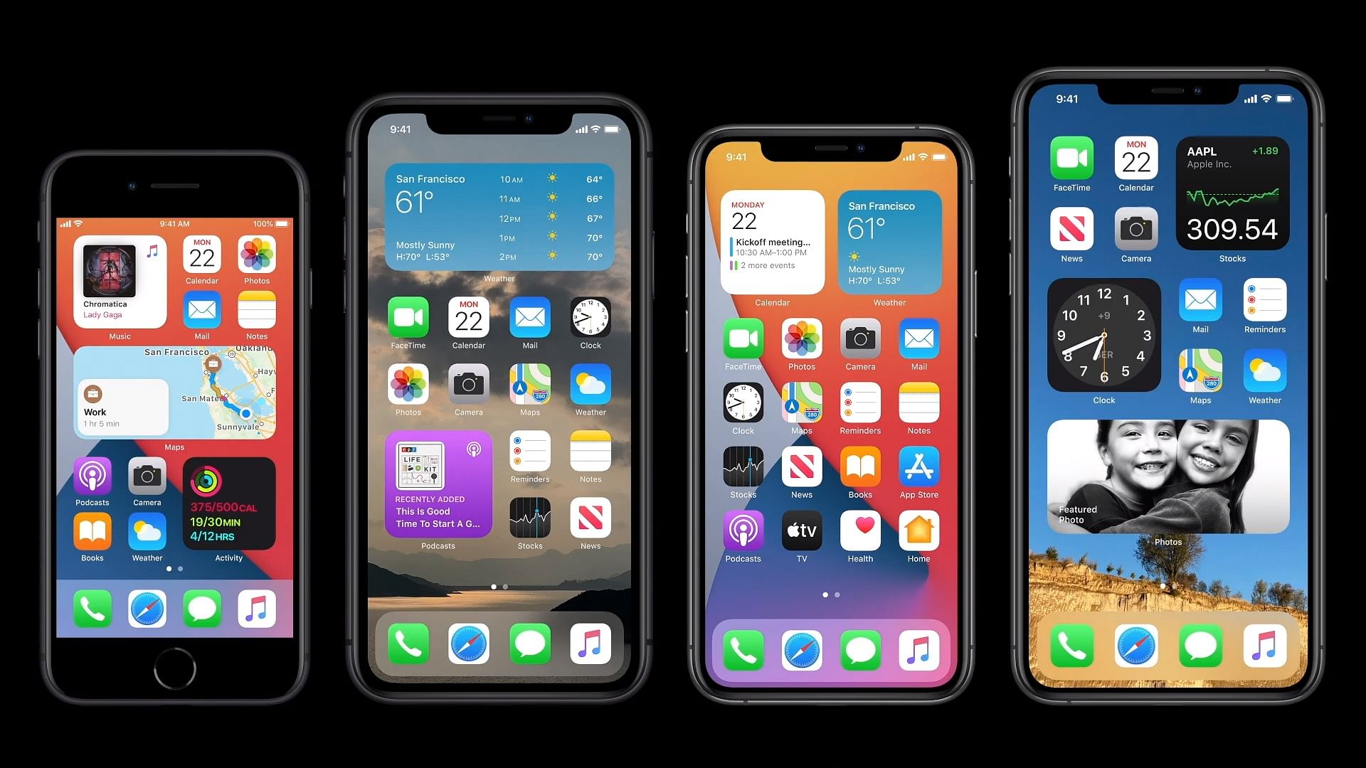 The new iOS 14 comes with customisable widgets for the home screen.