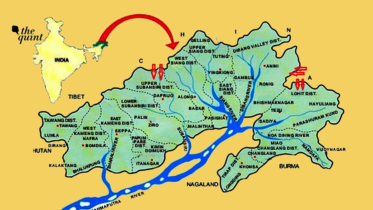 Red arrows show the zones witnessing increasing Chinese intrusions. Image used for representation.