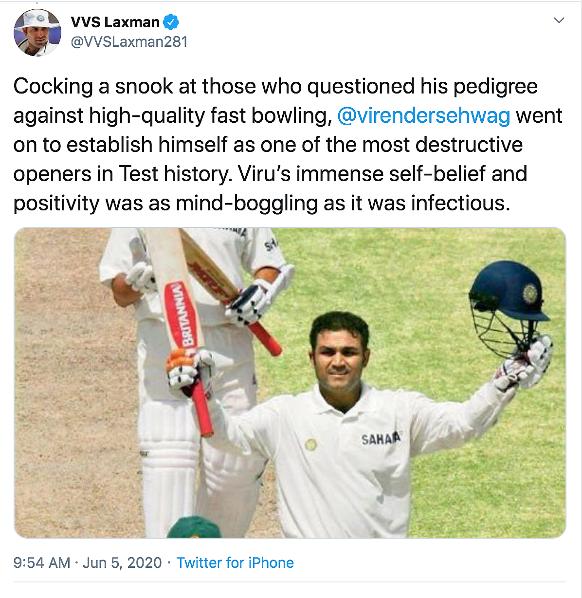 Sehwag’s Immense Self-Belief, Positivity Was Mind-Boggling: Laxman