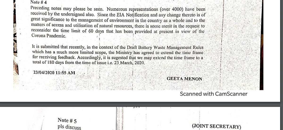 Joint secretary's notes on 23 April.