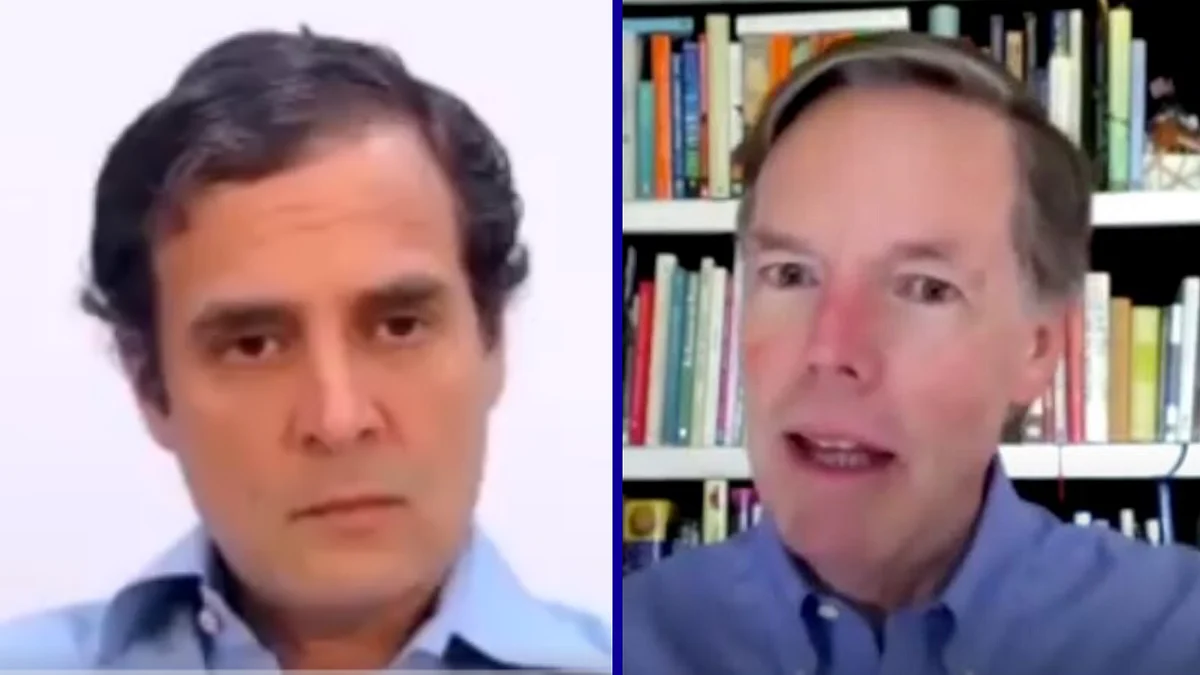 Senior Congress leader Rahul Gandhi and former US diplomat Nicholas Burns.