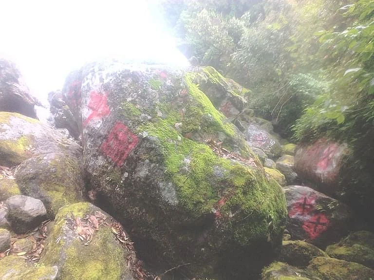 Chinese army writes on rocks and trees when inside Indian territory. This was found last year by a villager near Hadira Pass.