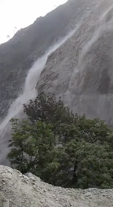 We watched rocks fall relentlessly and ruthlessly from the mountainside on the Jammu and Kashmir highway.