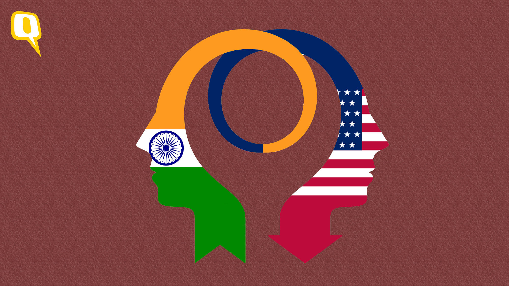 Artistic impressions of Indian and American flags used for representational purposes.